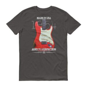 Vintage Aged S-Style Electric Guitar T-Shirt-dark grey