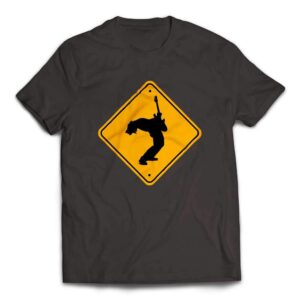 Guitar Player Caution Sign Guitar T-Shirt - Smoke