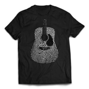 Awesome Acoustic Guitar Fingerprint T-shirt - Black