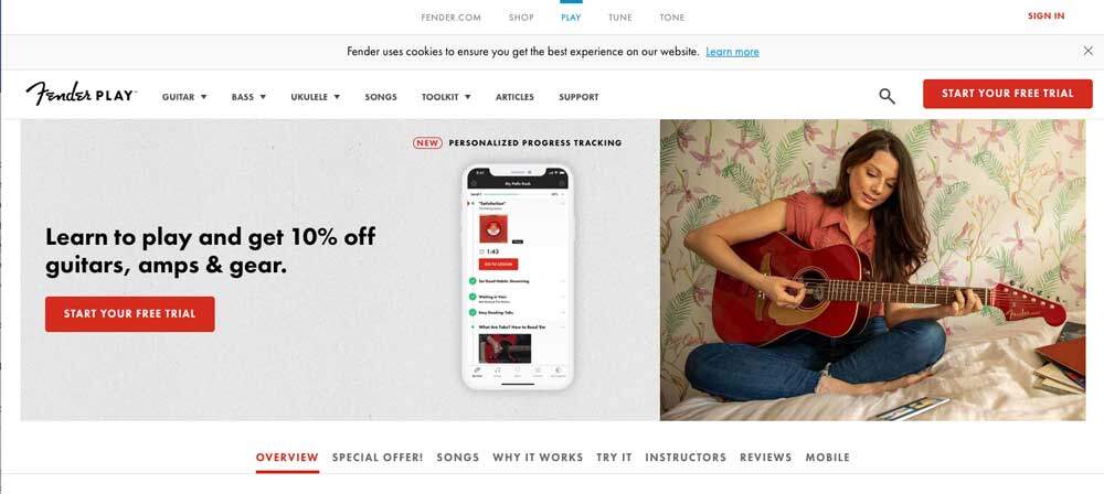 Fender Play Home Page