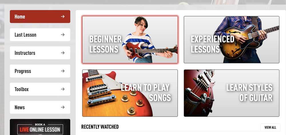 Guitar Tricks Homepage