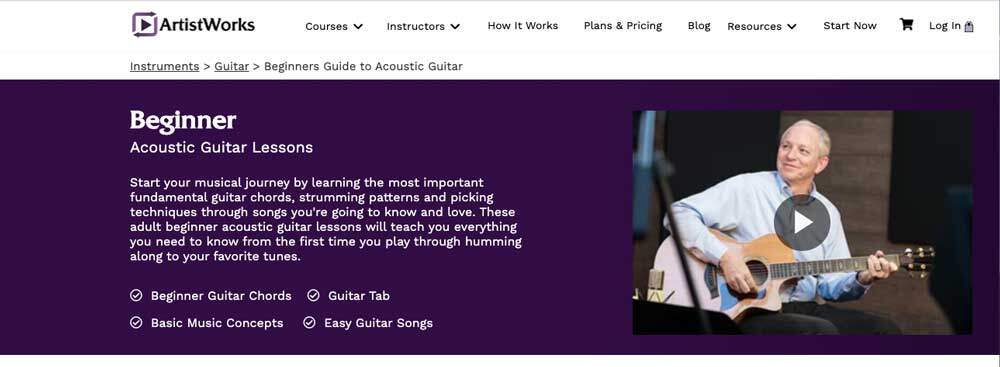 ArtistWorks Review - Adult Beginner guitar Lessons