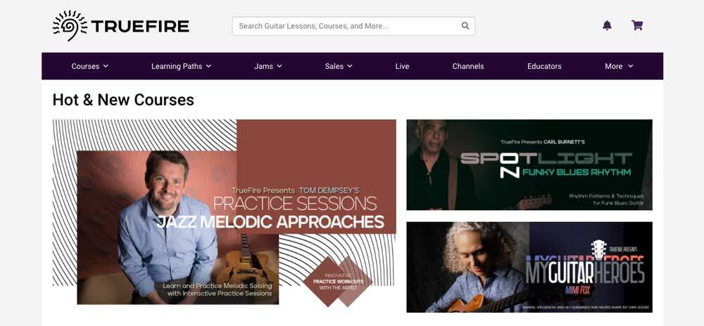 TrueFire Lessons Review - Home Page