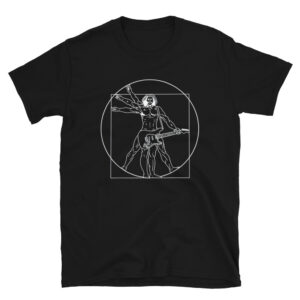 Vitruvian Man guitar T-shirt-black