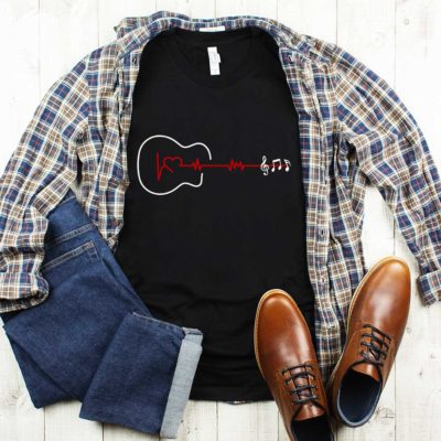 Guitar Heartbeat T-shirt-black