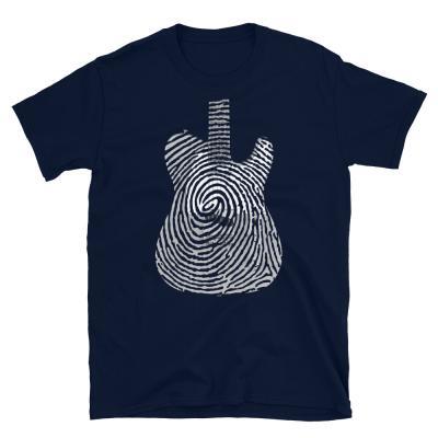 Fender Telecaster Guitar Fingerprint T-shirt-navy