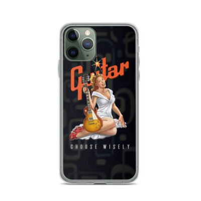 Choose Wisely Retro Guitar Pinup Girl iPhone Case