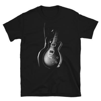 Black Les Paul Guitar and Silhouette