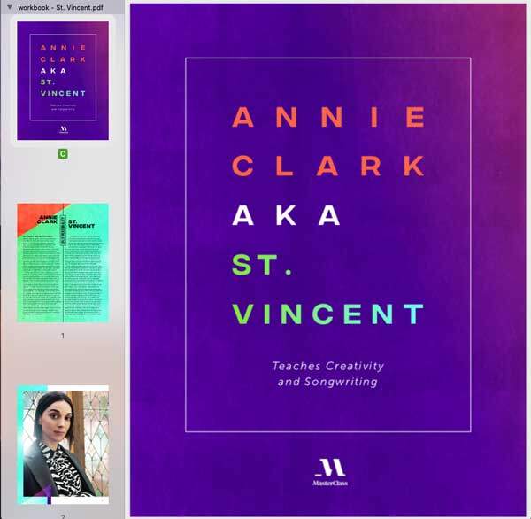 Saint Vincent MasterClass Workbook