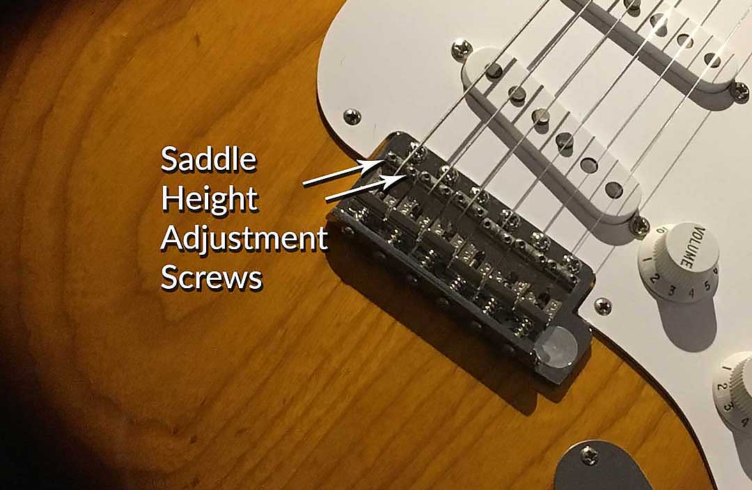 Stratocaster saddle height adjustment screws