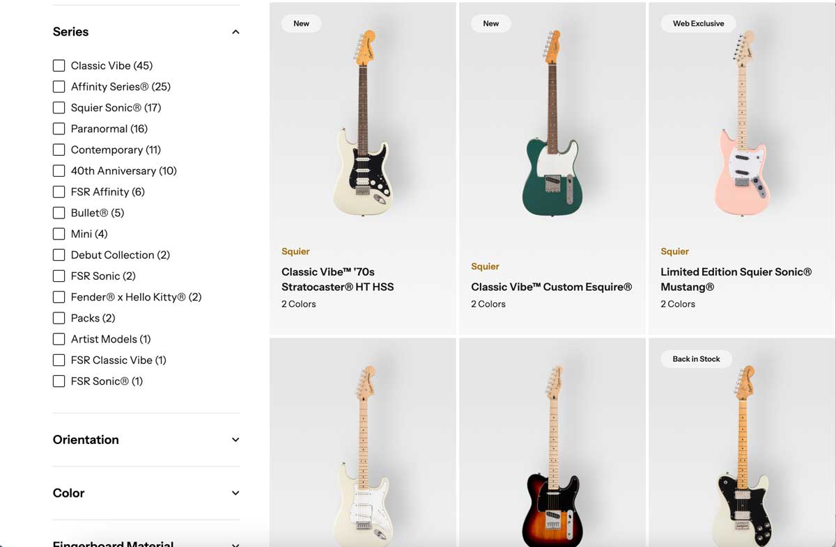 Squier Guitars by Fender